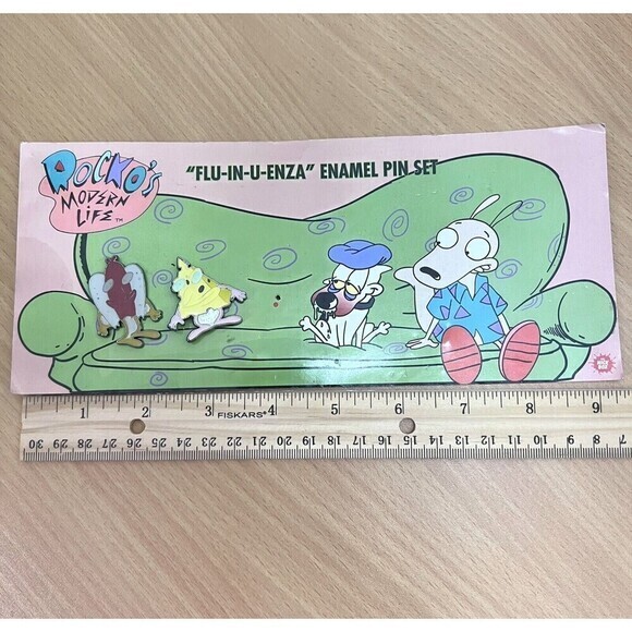 ROCKO'S MODERN LIFE "FLU-IN-U-ENZA" ENAMEL PIN SET (2‎ PC) - Picture 2 of 5
